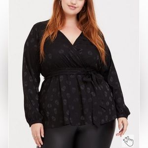 Torrid skull surplice blouse